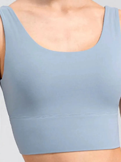 Scoop Neck Wide Strap Active Tank — detail view — Livostyle