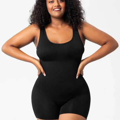 Scoop Neck Wide Strap Shaping Romper — square view — Livostyle