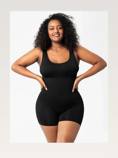 Scoop Neck Wide Strap Shaping Romper — styled showcase — Livostyle