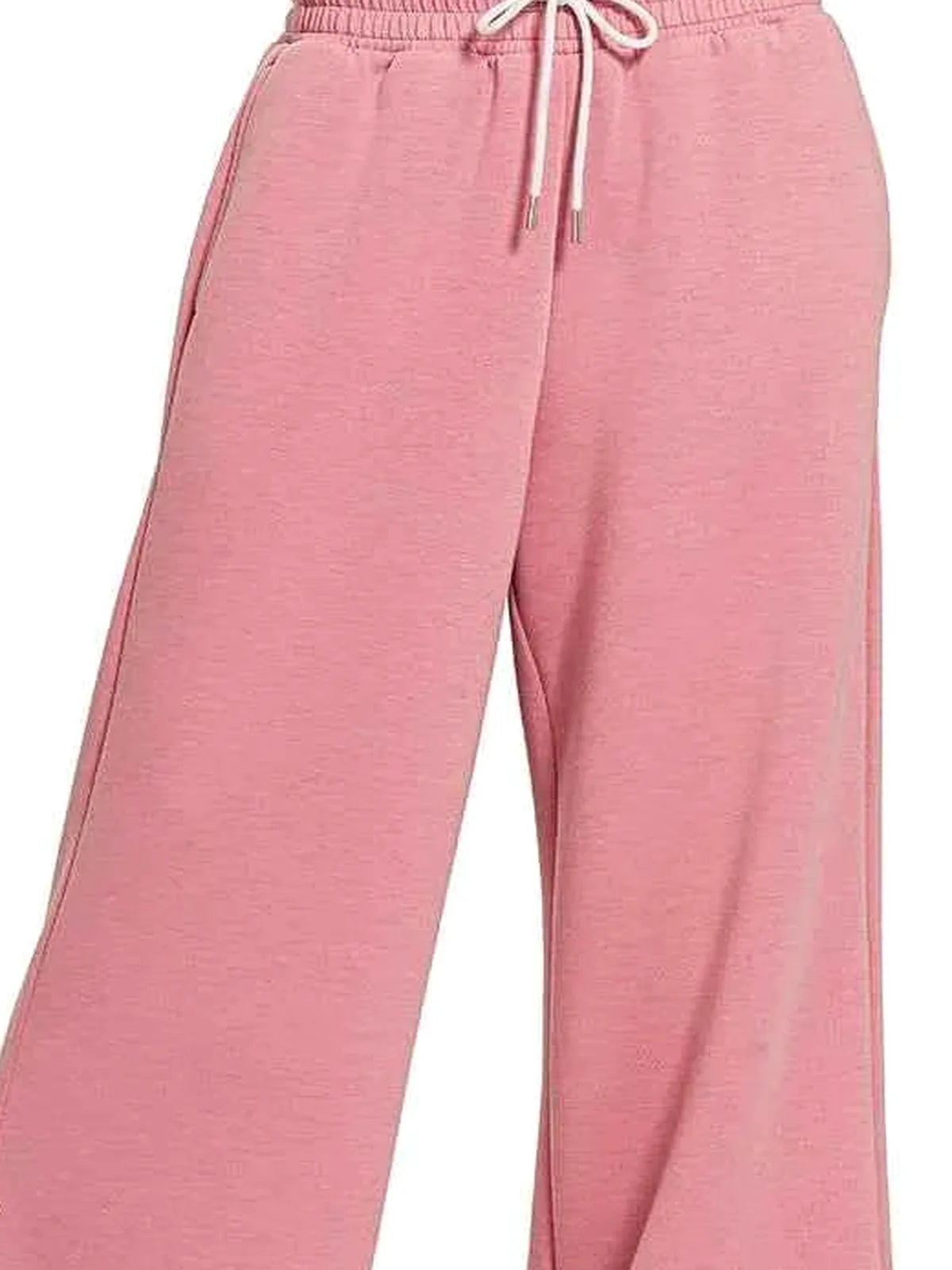 Scuba Drawstring Pants in LT ROSE — detail view — Livostyle