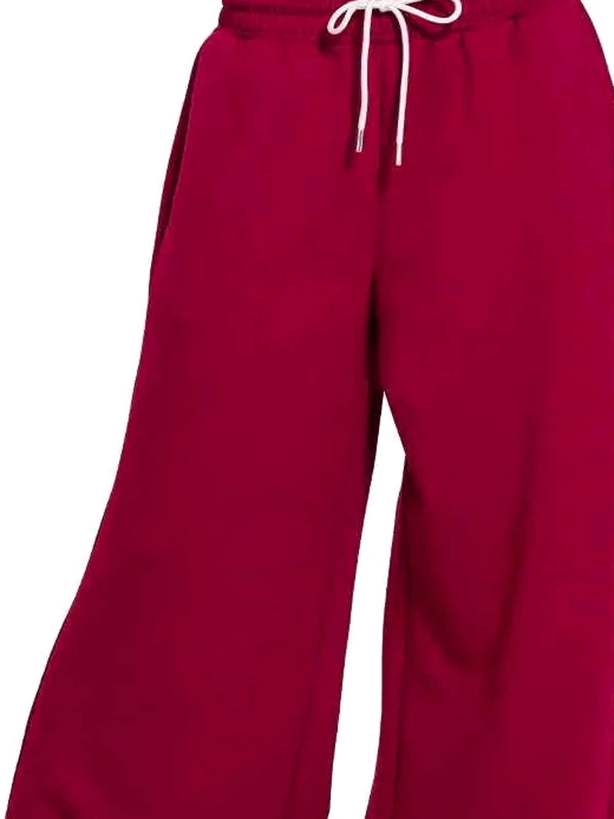 Scuba Drawstring Pants in CABERNET — detail view — Livostyle