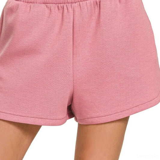 Scuba Elastic Waistband Dolphin Shorts — square view — Livostyle
