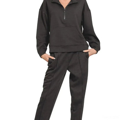 Scuba Half Zip Sweatshirt and Joggers Set — square view — Livostyle