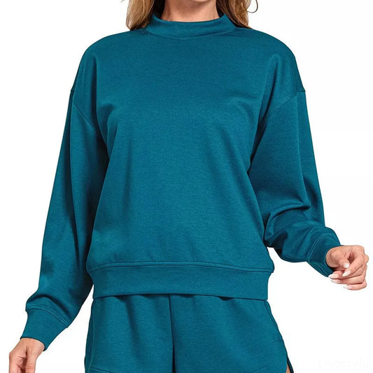 Scuba Long-Sleeve Sweatshirt & Shorts Set — square view — Livostyle