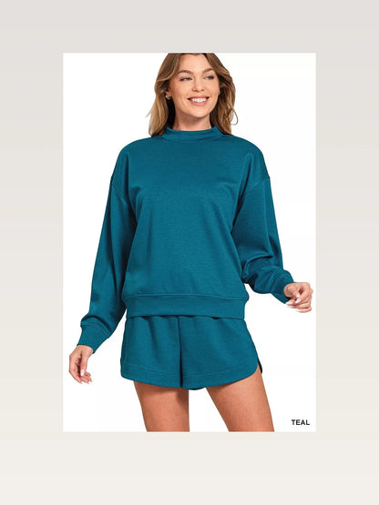 Scuba Long-Sleeve Sweatshirt & Shorts Set — styled showcase — Livostyle