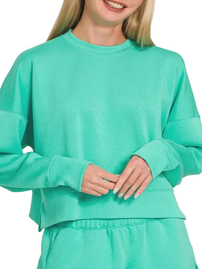 Scuba Long Sleeve Sweatshirts & Shorts Set — detail view — Livostyle