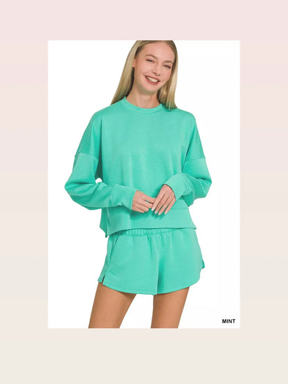 Scuba Long Sleeve Sweatshirts & Shorts Set — styled showcase — Livostyle