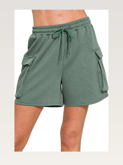 Scuba Drawstring Shorts with Thigh Pockets – photo 4