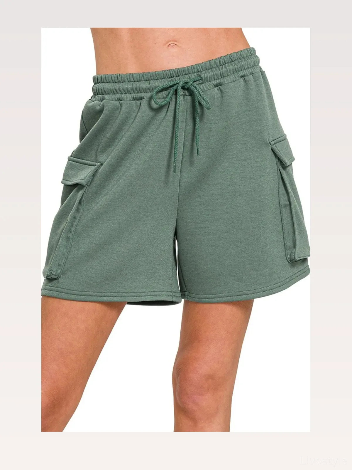 Scuba Drawstring Shorts with Thigh Pockets – photo 5