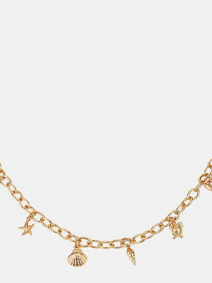 Sea Element Charm Iron Chain Belt — detail view — Livostyle