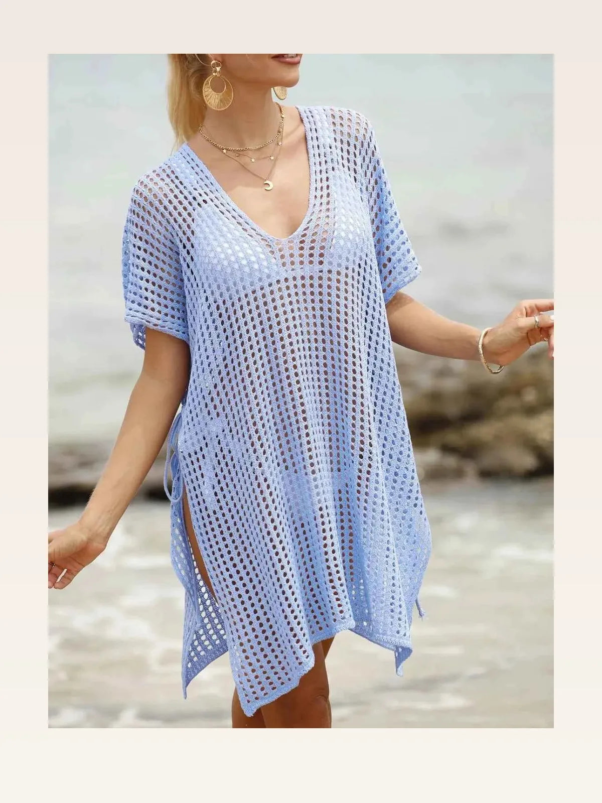 Side Tied V-Neck Cover-Up — styled showcase — Livostyle