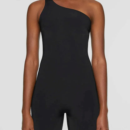 Single Shoulder Active Romper — square view — Livostyle