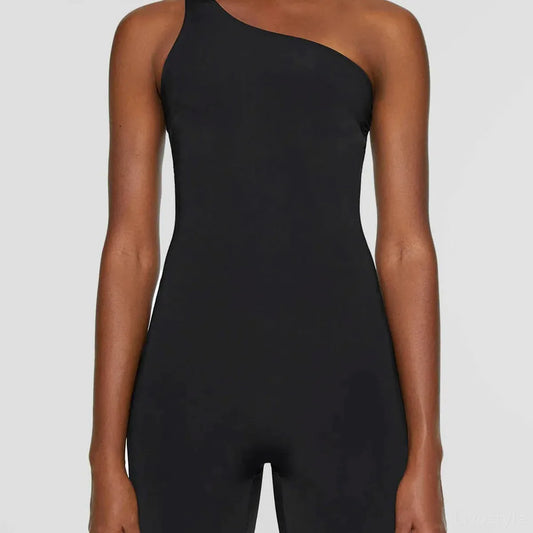 Single Shoulder Active Romper — square view — Livostyle