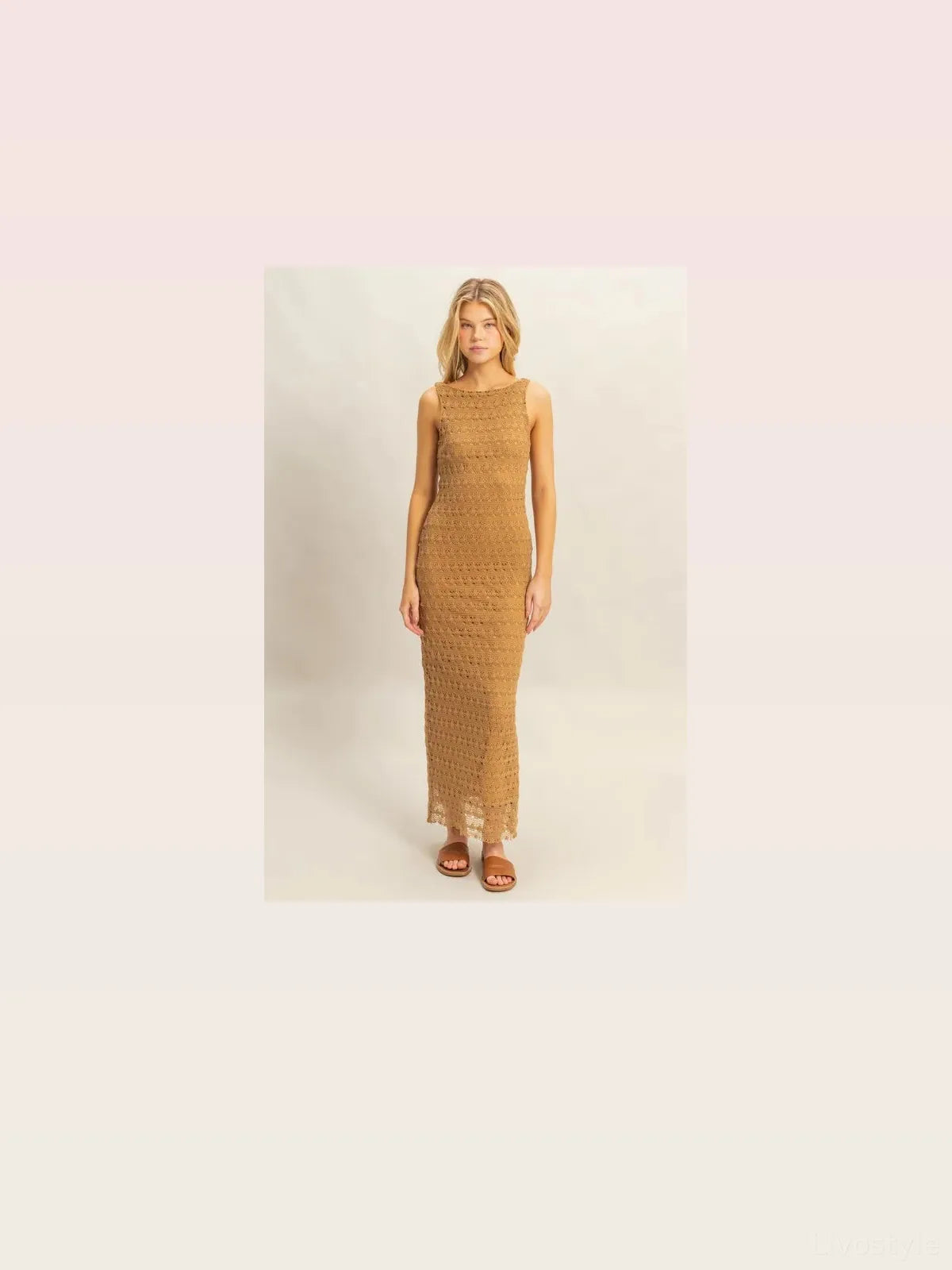 Bohemian Crochet Sleeveless Maxi Dress with Open Back — styled showcase — Livostyle