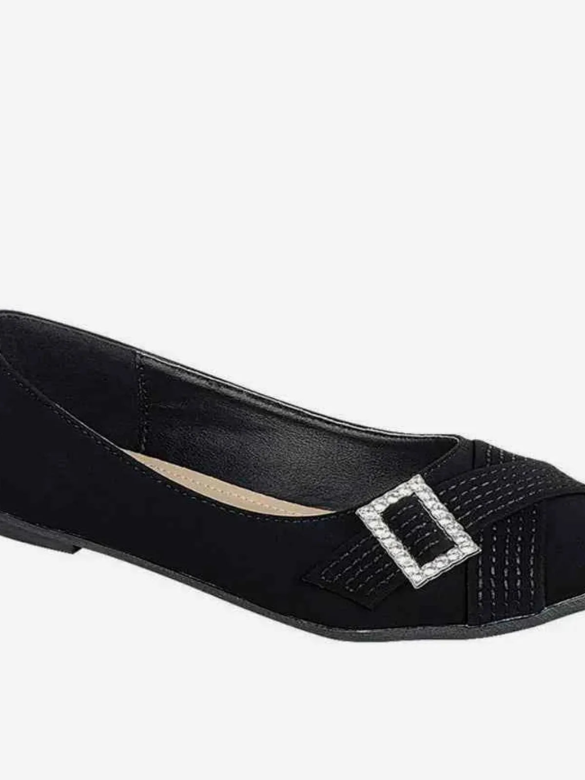 Glamorous Rhinestone Buckle Ballet Flats for All Occasions — detail view — Livostyle