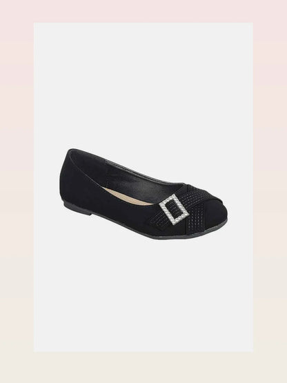 Glamorous Rhinestone Buckle Ballet Flats for All Occasions — styled showcase — Livostyle
