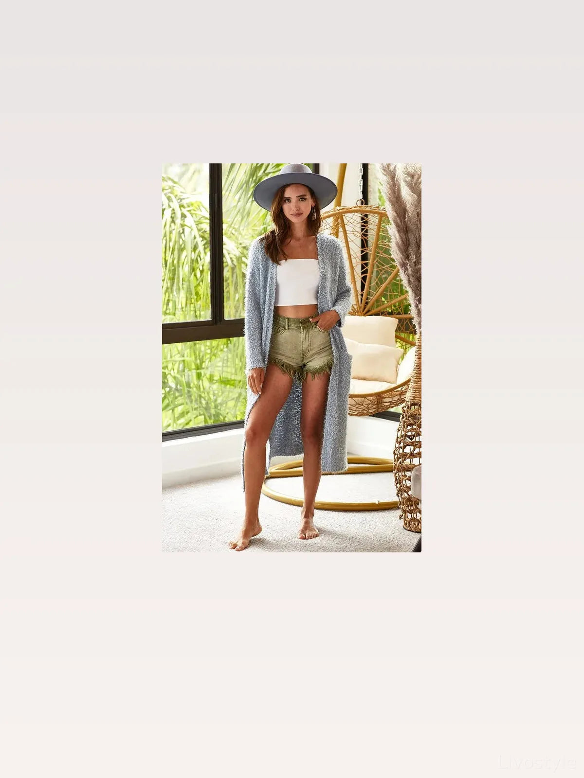 Chic Longline Cardigan with Pockets and Open Front Design — styled showcase — Livostyle