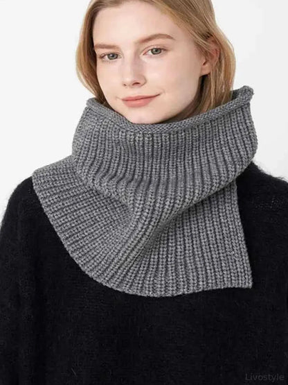 Slit Pullover Knit Scarf — detail view — Livostyle