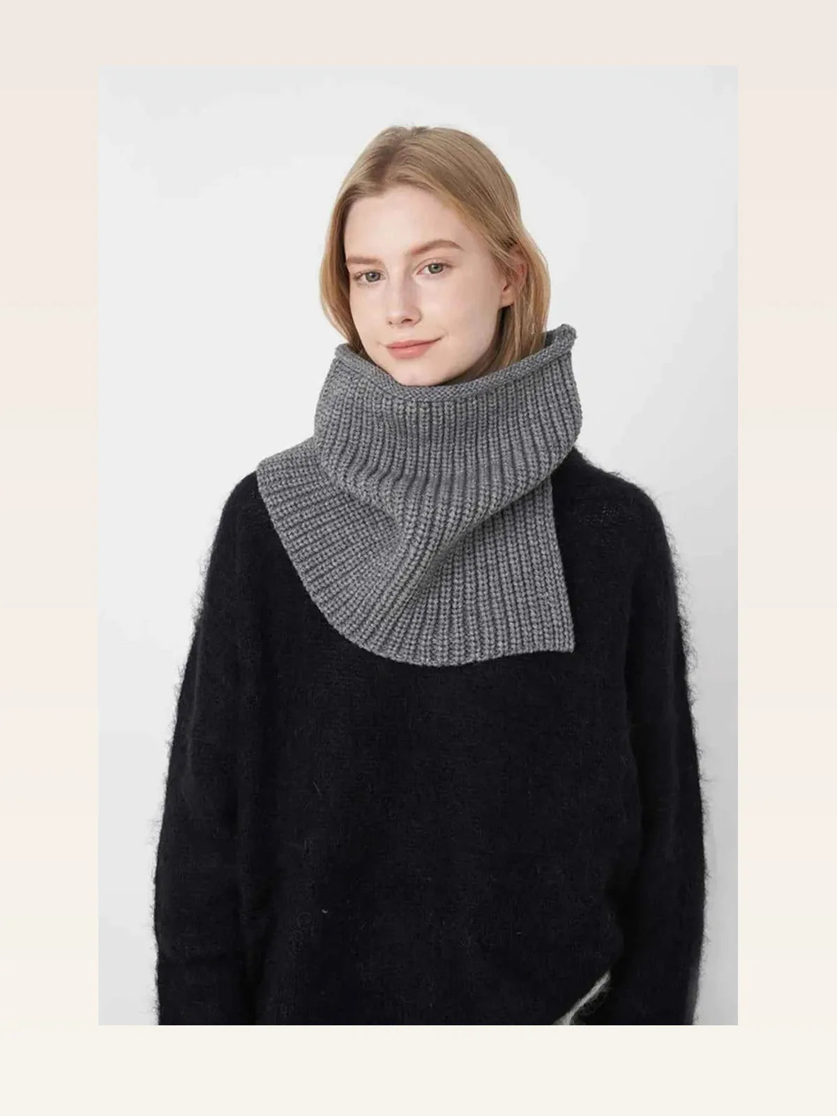 Slit Pullover Knit Scarf — styled showcase — Livostyle