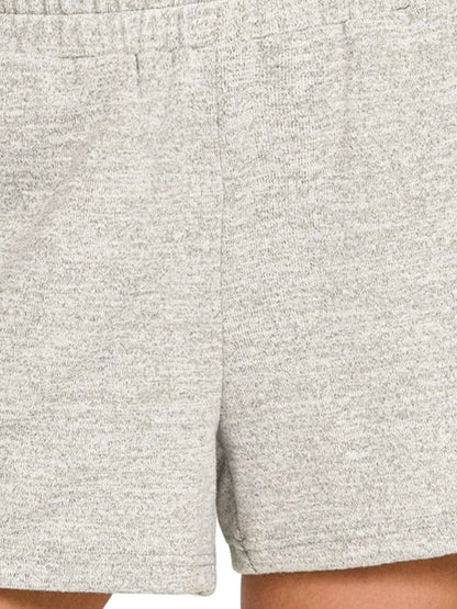 Soft Melange Hacci Knit Shorts with Elastic Waistband – photo 2