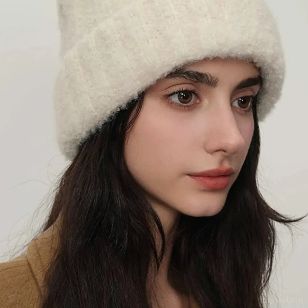 Solid Color Thermal Knit Hat — square view — Livostyle
