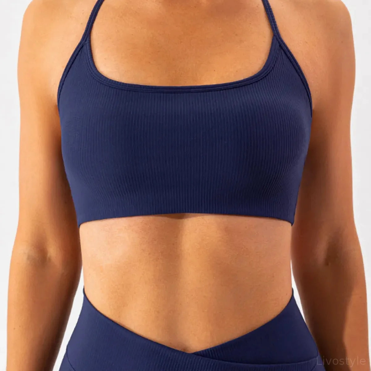 Spaghetti Strap Active Bra — square view — Livostyle