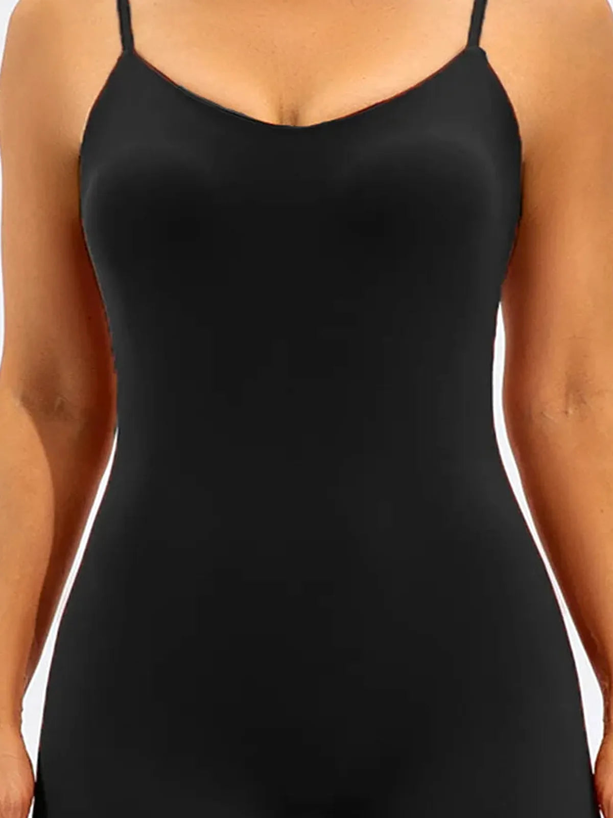 Spaghetti Strap Round Neck Romper — detail view — Livostyle