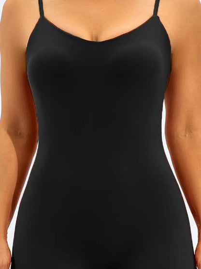 Spaghetti Strap Round Neck Romper — detail view — Livostyle