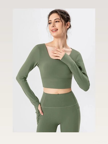 Square Neck Crisscross Active T-Shirt — styled showcase — Livostyle