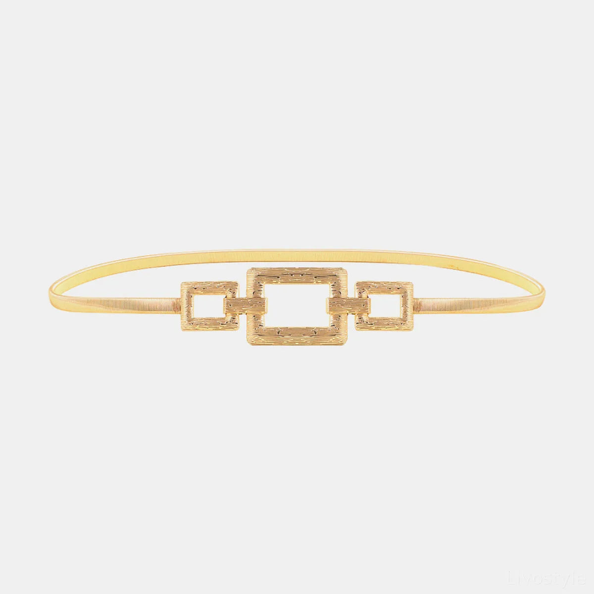 Square Shape Zinc Alloy Buckle Iron Belt — square view — Livostyle