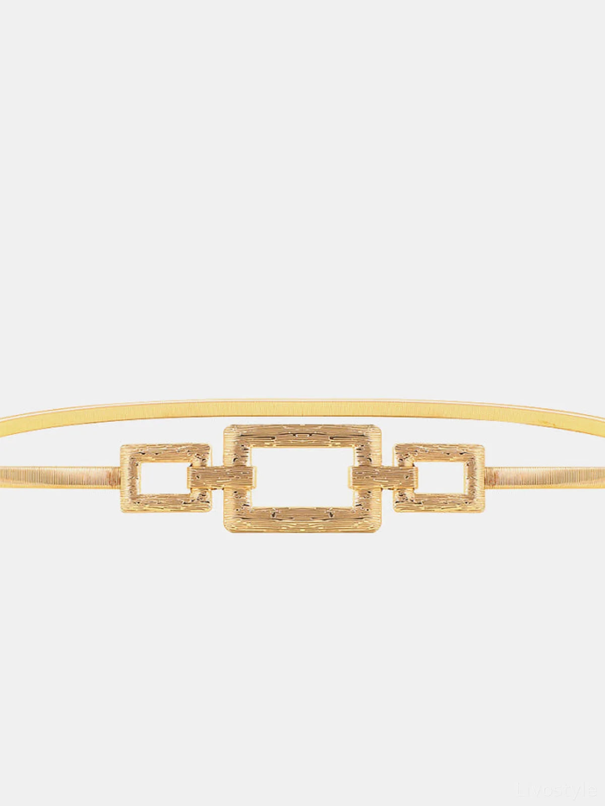 Square Shape Zinc Alloy Buckle Iron Belt — detail view — Livostyle