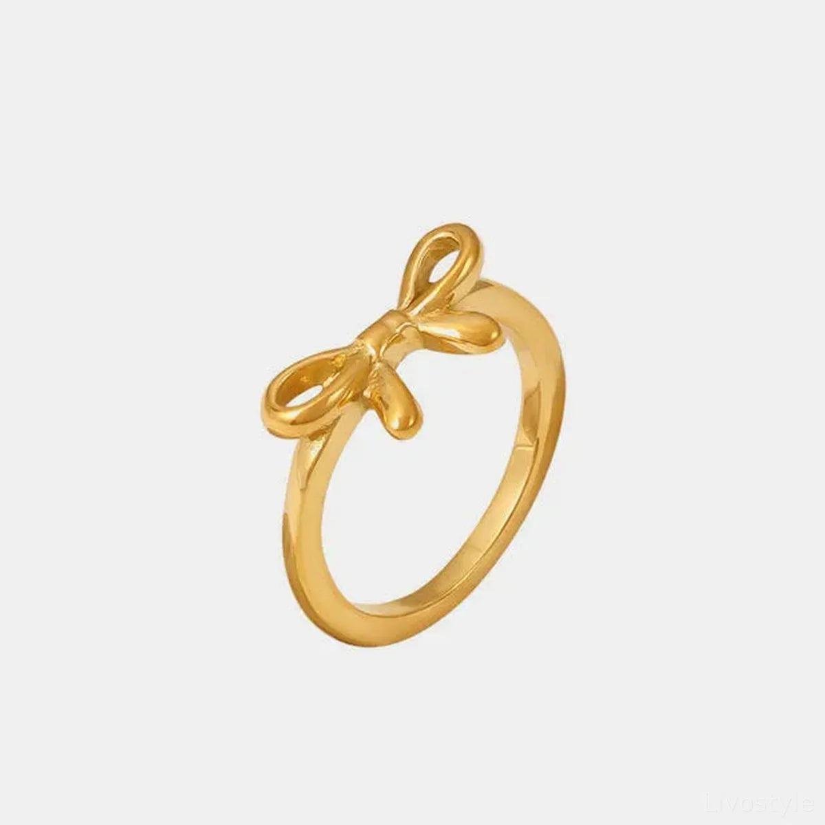 Stainless Steel Bow Ring — square view — Livostyle