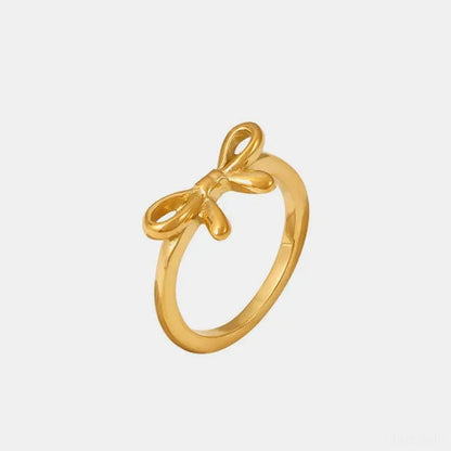 Stainless Steel Bow Ring — square view — Livostyle