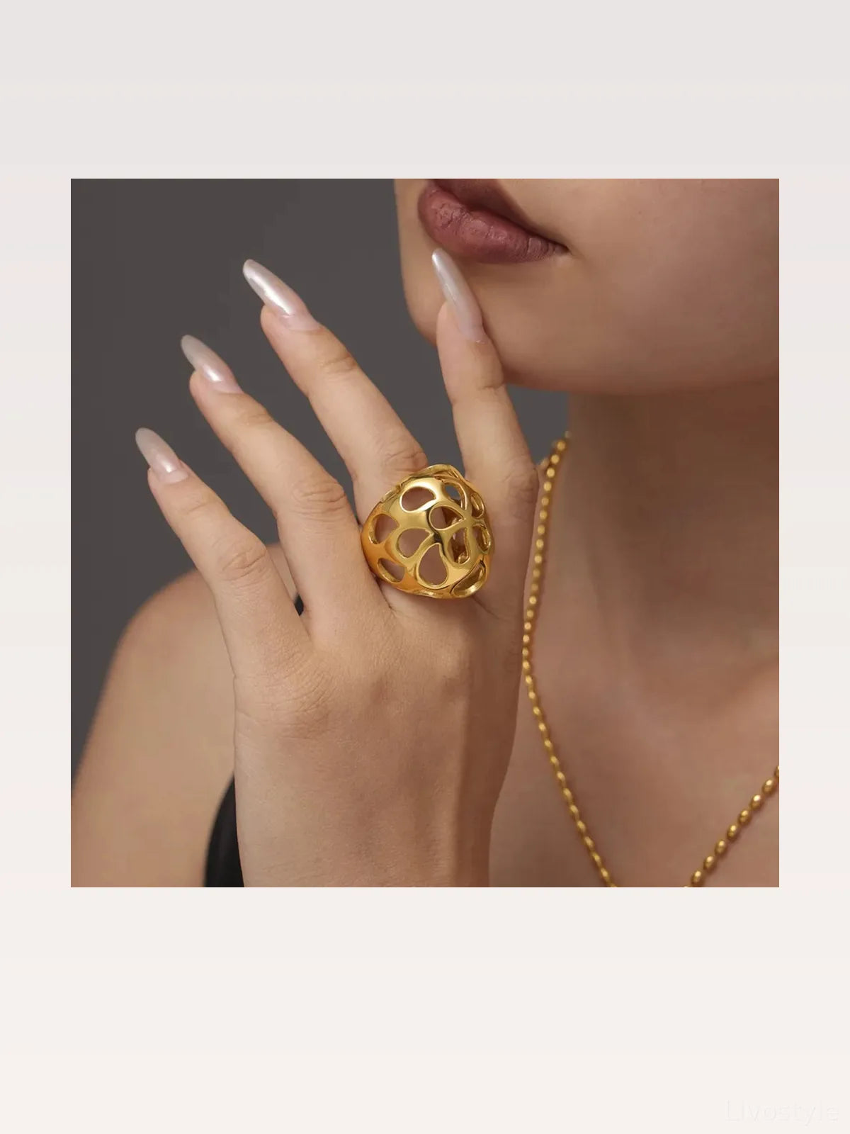 Stainless Steel Cutout Ring — styled showcase — Livostyle