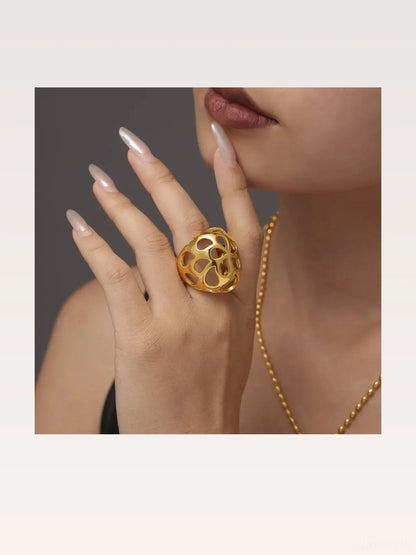 Stainless Steel Cutout Ring — styled showcase — Livostyle