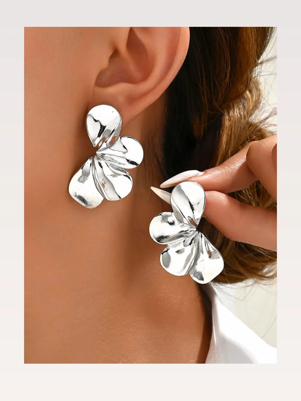 Stainless Steel Flower Earrings — styled showcase — Livostyle