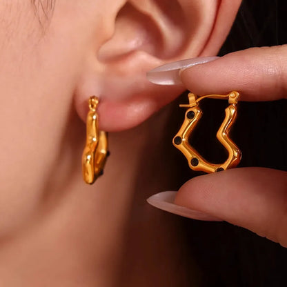 Stainless Steel Heart Earrings — square view — Livostyle