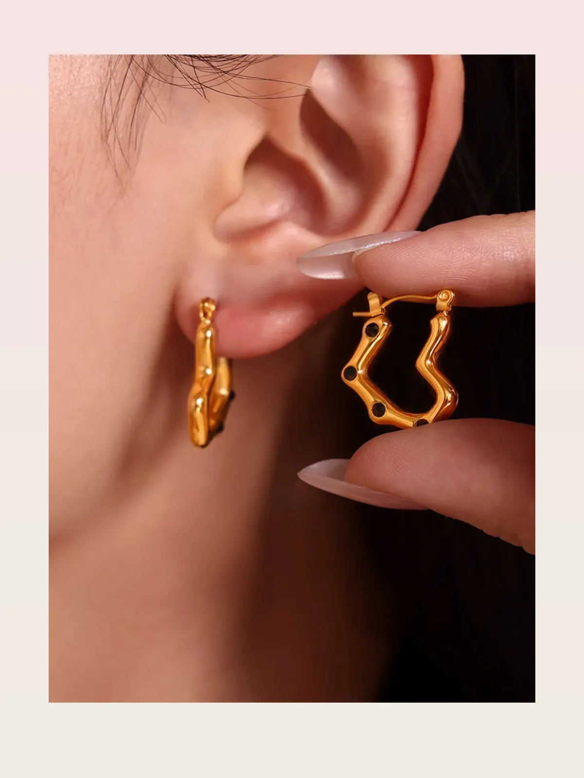Stainless Steel Heart Earrings — styled showcase — Livostyle