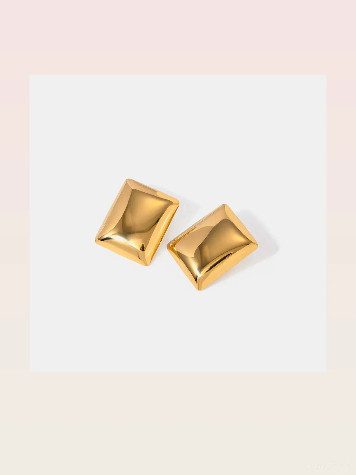 Stainless Steel Rectangular Stud Earrings — styled showcase — Livostyle
