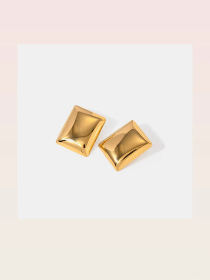 Stainless Steel Rectangular Stud Earrings — styled showcase — Livostyle
