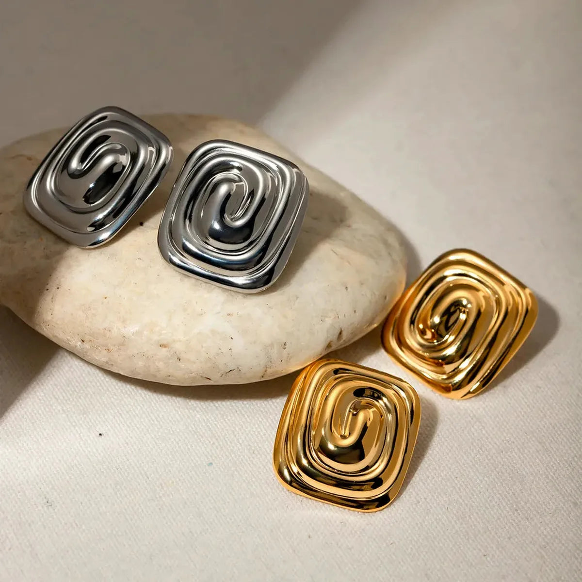 Stainless Steel Stud Earrings — square view — Livostyle