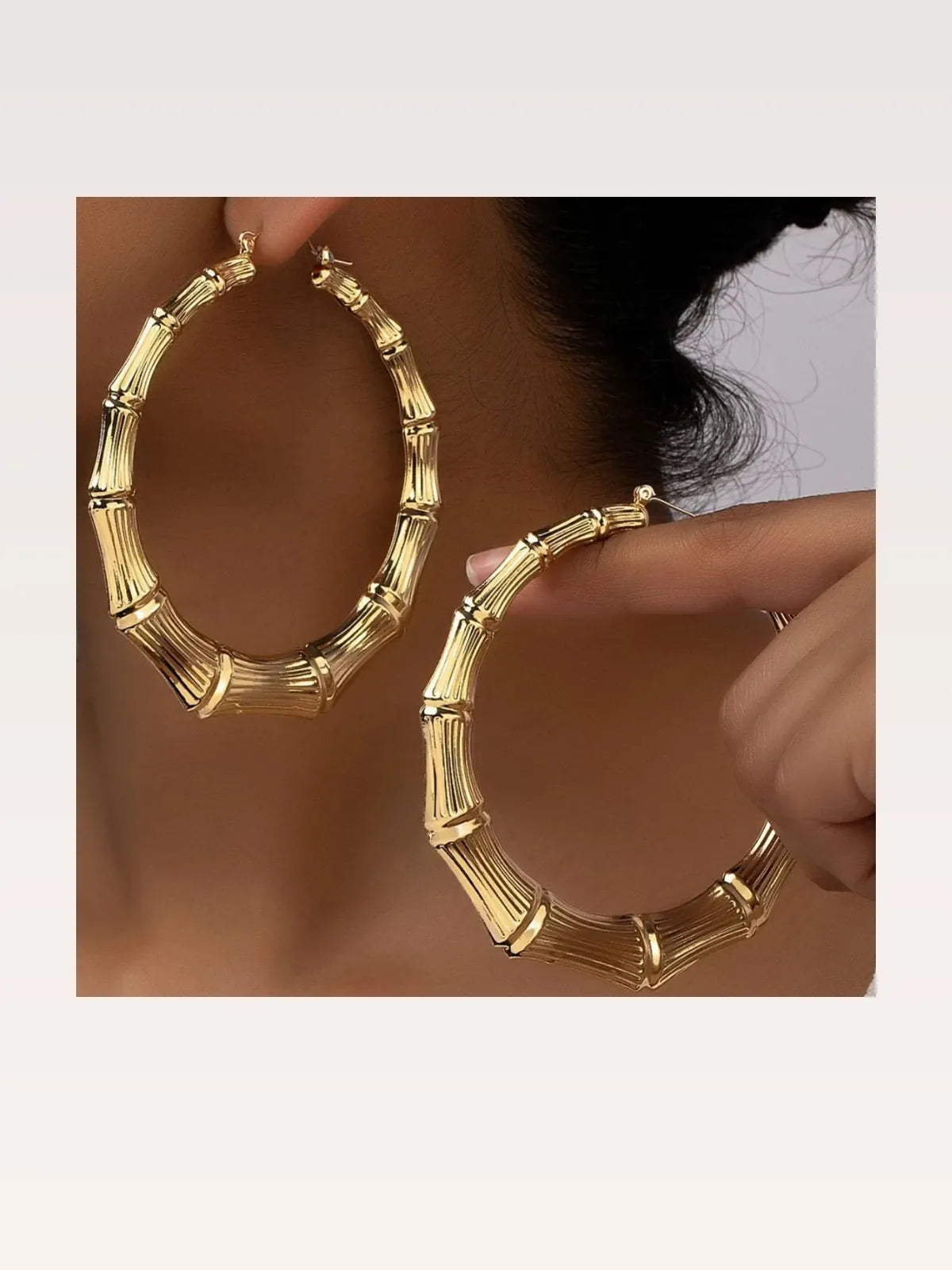 Stainless Steel Textured Hoop Earrings — styled showcase — Livostyle