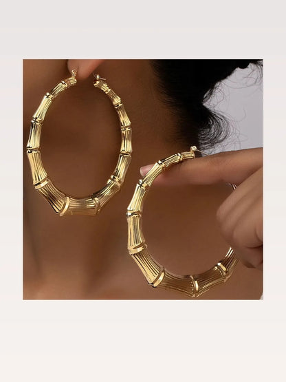 Stainless Steel Textured Hoop Earrings — styled showcase — Livostyle