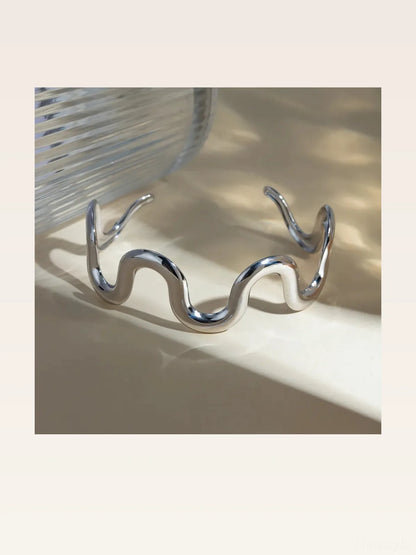 Stainless Steel Wave Shape Bracelet — styled showcase — Livostyle