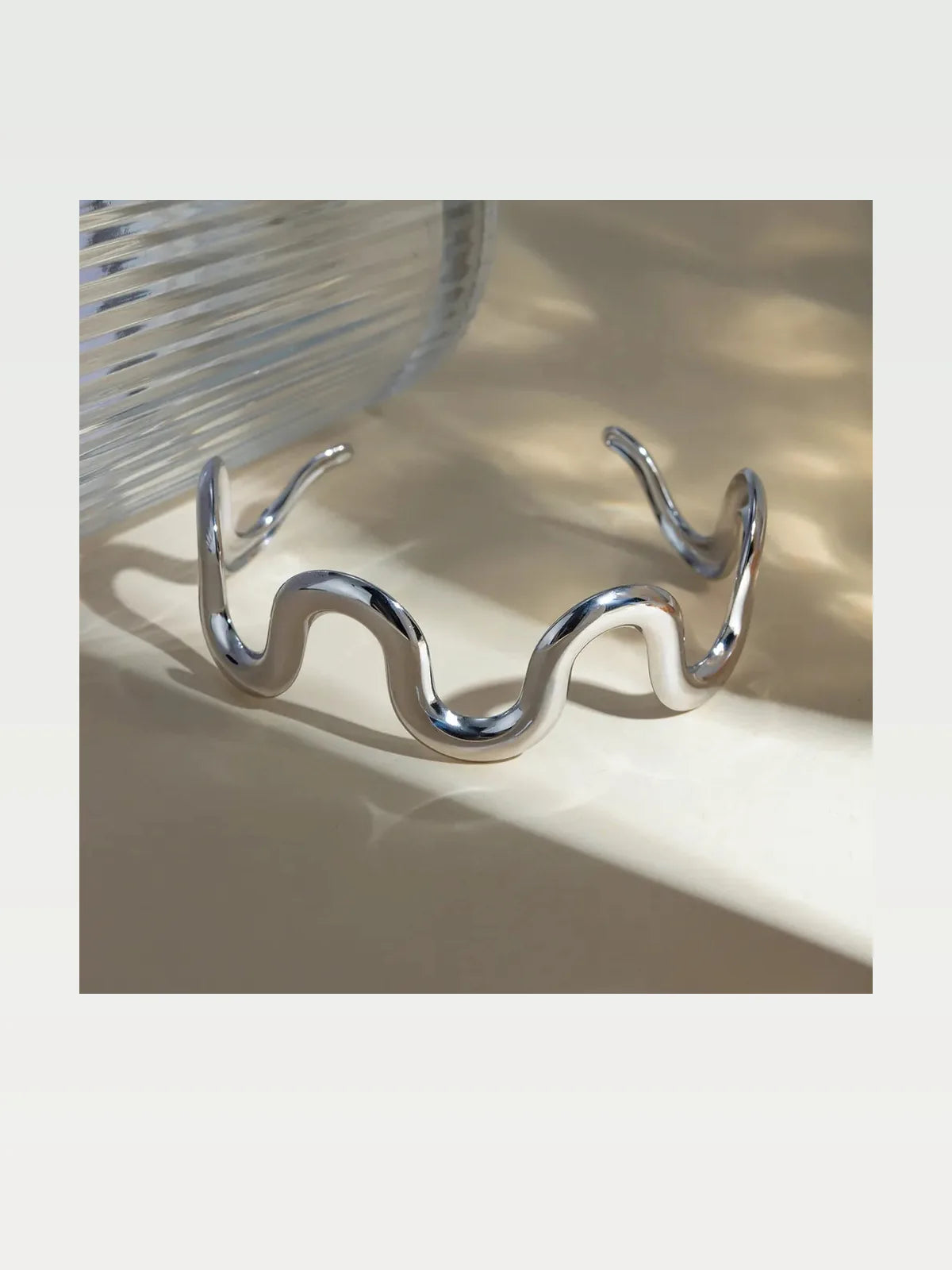 Stainless Steel Wave Shape Bracelet — styled showcase — Livostyle