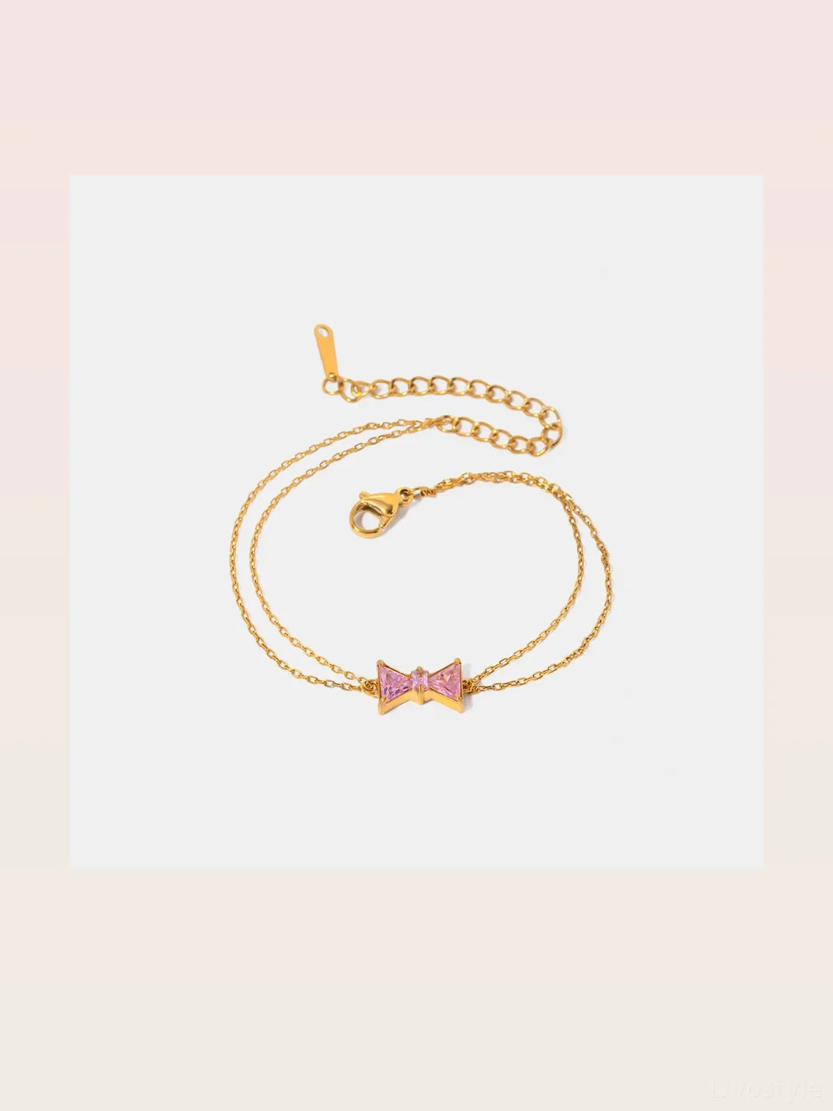 Stainless Steel Zircon Bow Bracelet — styled showcase — Livostyle
