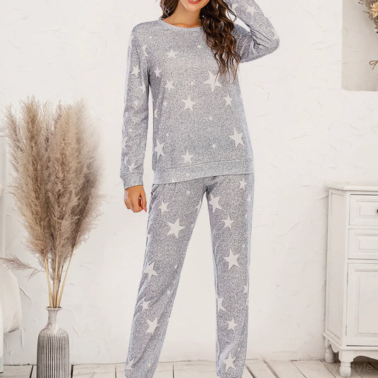 Star Top and Pants Lounge Set — square view — Livostyle