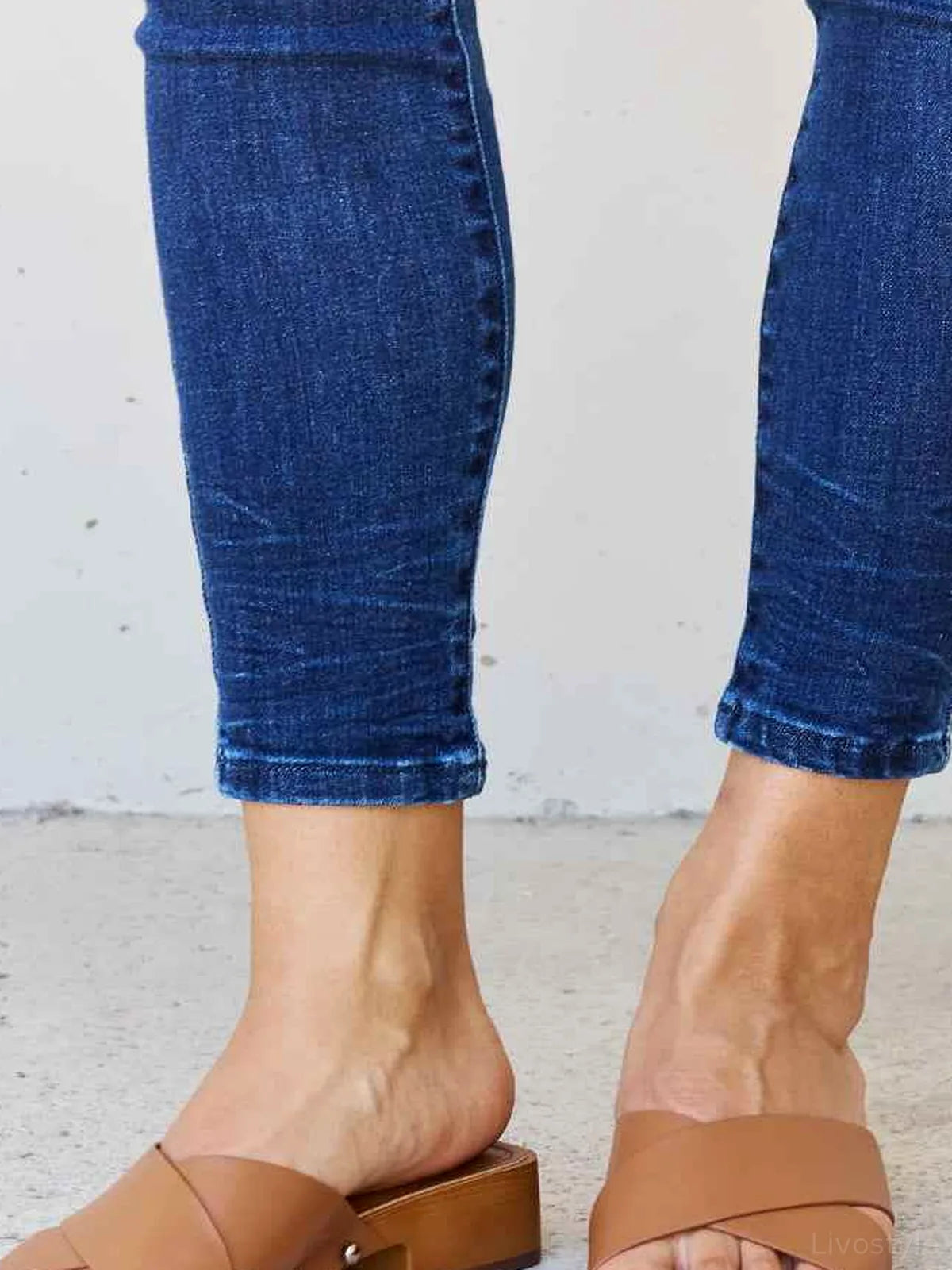 Step Into Summer Criss Cross Wooden Clog Mule in Brown — detail view — Livostyle