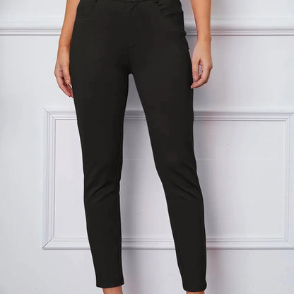 Stitch Knit High Waist Slim Fit Pants — square view — Livostyle
