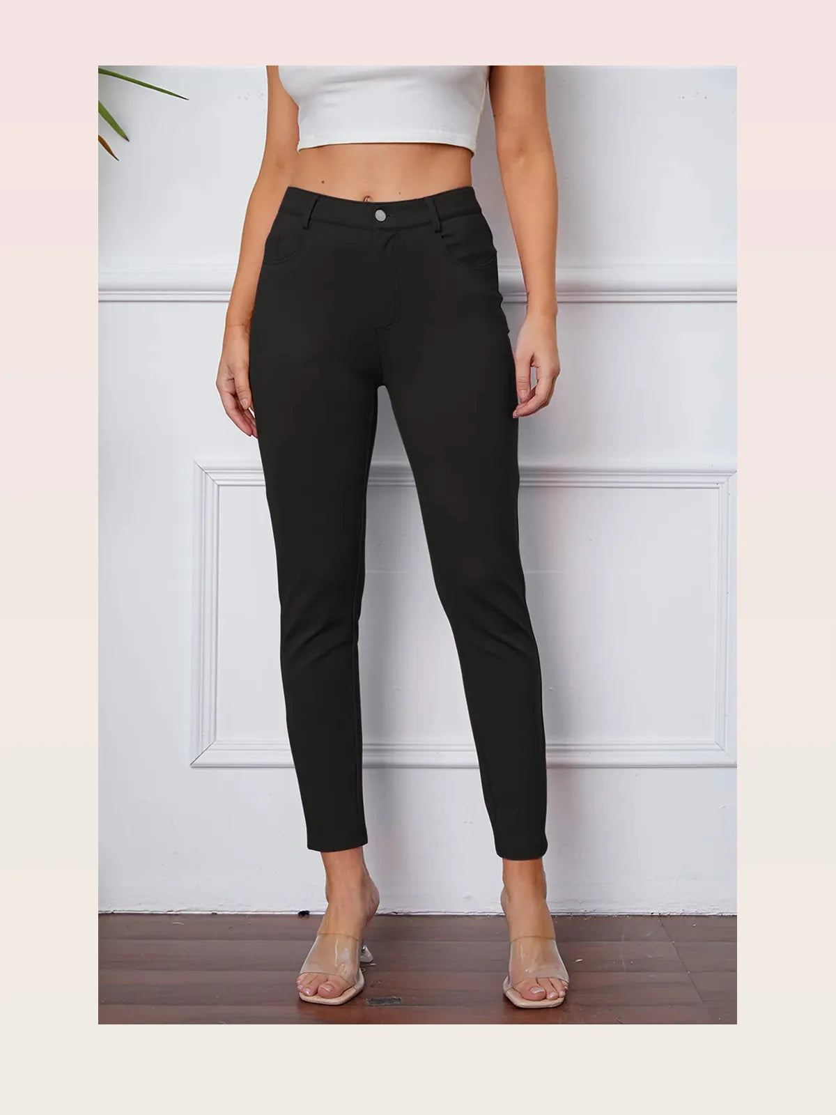 Stitch Knit High Waist Slim Fit Pants — styled showcase — Livostyle